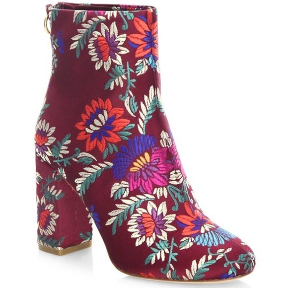 Joie Shoes - Joie Saleema Brocade Booties in Plum Size EU 38 US 8